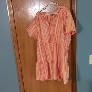 Style & Co. Peach and Pink Striped Tunic